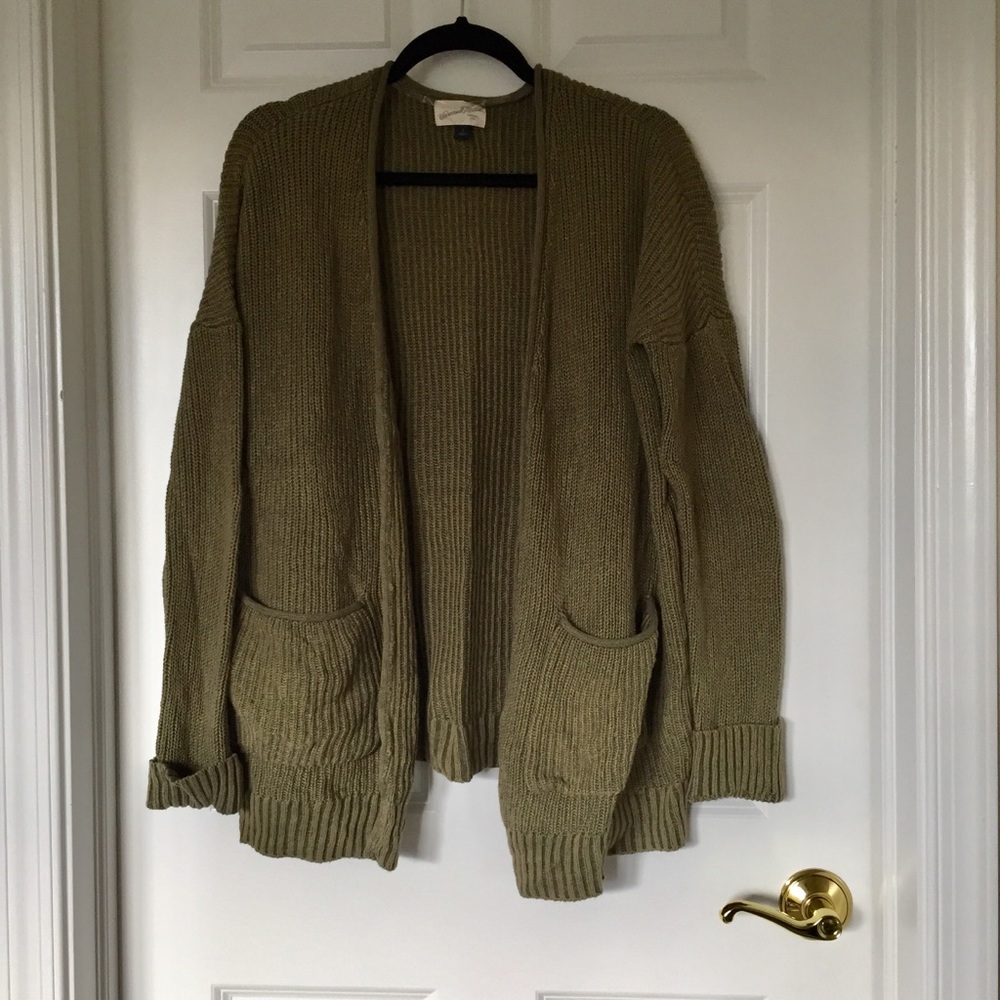 Oversized Army Green Chunky Sweater